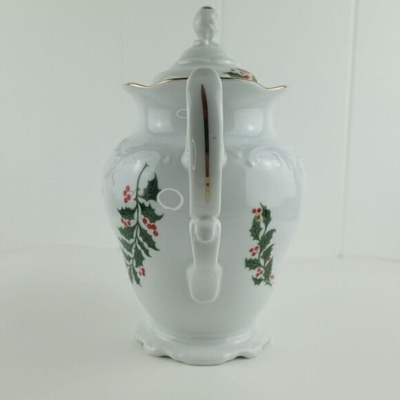 Royal Kent Holiday Holly Coffee Pot & Lid Poland - Picture 9 of 13